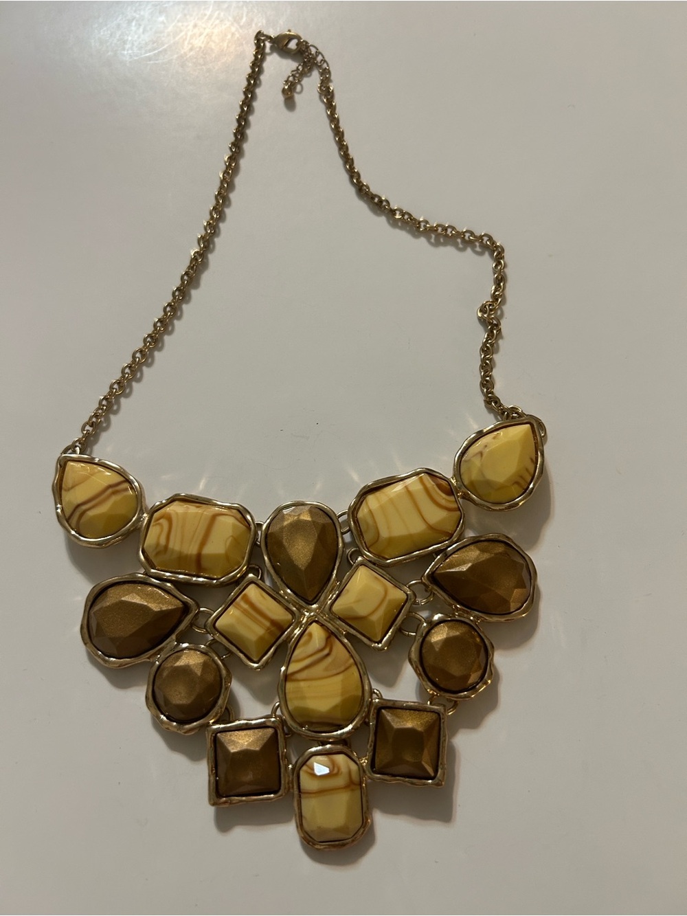 Gold-Tone Yellow Statement Bib Necklace